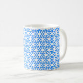 Azure Blue Geometic Flower Tile Koffiemok (Voorkant rechts)
