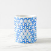 Azure Blue Geometic Flower Tile Koffiemok (Center)