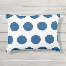 Azure Blue Geometric White Polka Dots Accent Kussen
