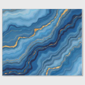 Azure Blue Gold Marble Collectie Cadeaupapier (Vlak)