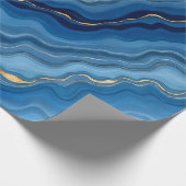 Azure Blue Gold Marble Collectie Cadeaupapier (Hoek)