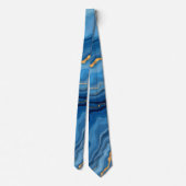 Azure Blue Gold Marble Collectie Stropdas (Achterkant)
