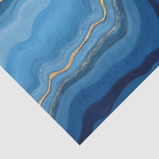 Azure Blue Gold Marble Collectie Tissuepapier (Detail)