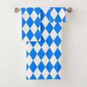 Azure Blue Harlequin Bad Handdoek (Insitu)