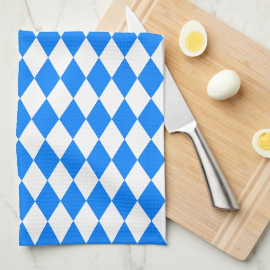 Azure Blue Harlequin Theedoek (Quarter Fold)