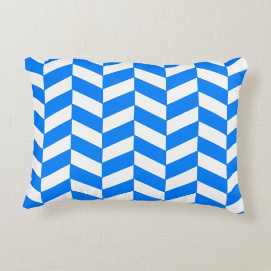 Azure Blue Herringbone Accent Kussen (Achterkant)