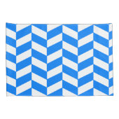 Azure Blue Herringbone Kussensloop (Achterkant-Rechts)