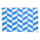 Azure Blue Herringbone Kussensloop (Voorkant-Links)