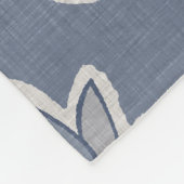 Azure Blue Leaf Linen Look Fleece Deken (Hoek)