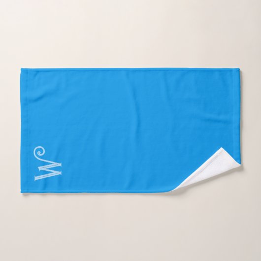 Azure Blue Monogram Handdoekset Bad Handdoek (Handdoek)
