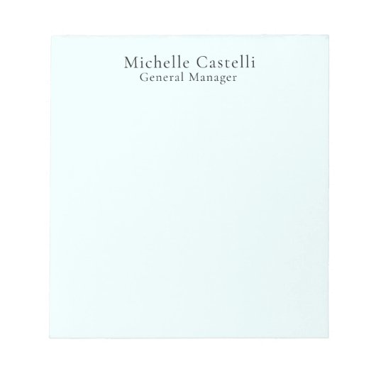 Azure Blue Professional Unique Classical Simple Notitieblok (Voorkant)