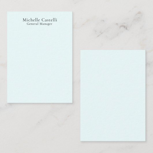 Azure Blue Professional Unique Classical Simple Notitiekaartje (Voorkant / Achterkant)