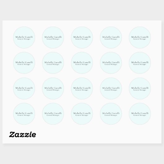Azure Blue Professional Unique Classical Simple Ronde Sticker (Vel)