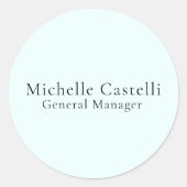 Azure Blue Professional Unique Classical Simple Ronde Sticker (Voorkant)