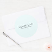 Azure Blue Professional Unique Classical Simple Ronde Sticker (Envelop)