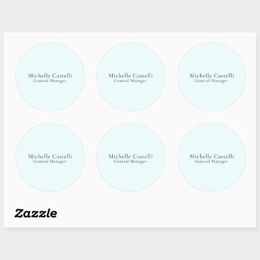 Azure Blue Professional Unique Classical Simple Ronde Sticker (Vel)