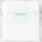 Azure Blue Professional Unique Classical Simple Ronde Sticker (Tas)