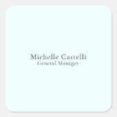 Azure Blue Professional Unique Classical Simple Vierkante Sticker (Voorkant)