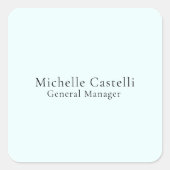 Azure Blue Professional Unique Classical Simple Vierkante Sticker (Voorkant)