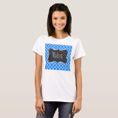 Azure Blue Quatrefoil; Retro krijtbord T-shirt (Voorkant volledig)