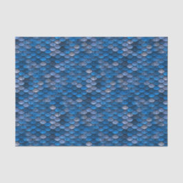 Azure Blue & Silver Snake/Dinosaur Dragon Scale Tissuepapier