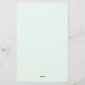 Azure Blue Simple Plain Minimalist Elegant Modern Briefpapier (Achterkant)