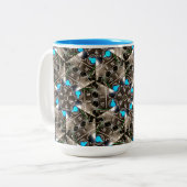 Azure Blue Sound Engineer 15 oz grote koffiekop Tweekleurige Koffiemok (Voorkant links)