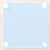 Azure Blue Square Glass Onderzetter (Achterkant)