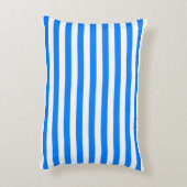 Azure Blue Stripes Accent Kussen (Achterkant (Verticaal))