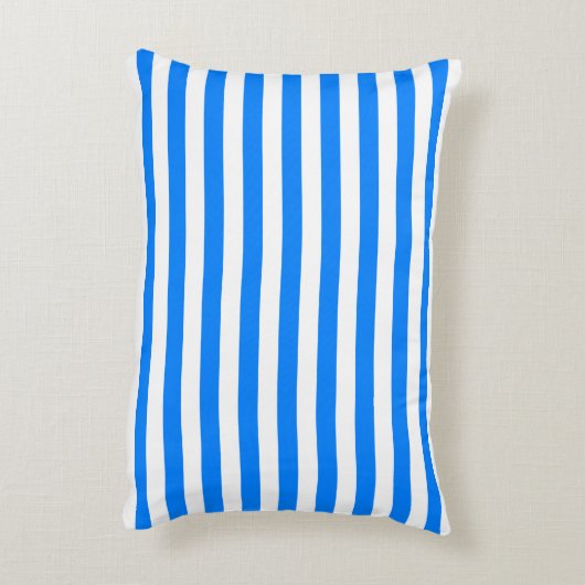 Azure Blue Stripes Accent Kussen (Achterkant (Verticaal))