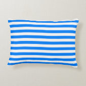 Azure Blue Stripes Accent Kussen (Achterkant)