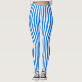 Azure Blue Stripes Leggings (Voorkant)