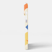 Azure Blue Sunny Yellow Midcentury Circles Patroon iPhone Hoesje (Linkerkant)