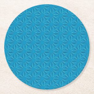 Azure blue texture pattern ronde kartonnen onderzetter
