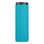 Azure Blue Trendy Moderne Minimalistische Naam Thermosbeker (Achterkant)