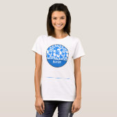 Azure Blue Tropical Hibiscus; gepersonaliseerd T-shirt (Voorkant volledig)