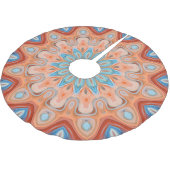 Azure Blue Turquoise Oranje Mandala Star Pattern Kerstboom Rok (Gekanteld)