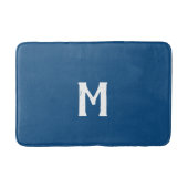 Azure Blue White Monogram Badmat (Voorkant)