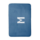 Azure Blue White Monogram Badmat (Voorkant Verticaal)