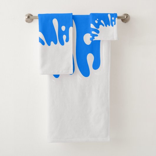 Azure Blue White Paint Splash Bad Handdoek (Insitu)