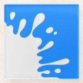 Azure Blue White Paint Splash Glazen Onderzetter (Voorkant)
