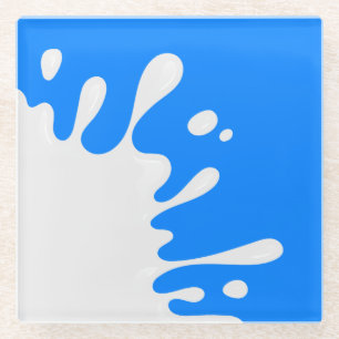 Azure Blue White Paint Splash Glazen Onderzetter