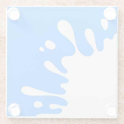 Azure Blue White Paint Splash Glazen Onderzetter (Achterkant)