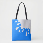 Azure Blue White Paint Splash Tote Bag (Voorkant)