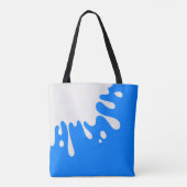 Azure Blue White Paint Splash Tote Bag (Achterkant)