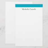 Azure Blue & White Professional Uniek Klassiek Briefpapier (Voorkant / Achterkant)