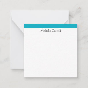Azure Blue & White Professional Uniek Klassiek Notitiekaartje