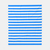 Azure Blue & White Stripes Fleece Deken (Voorkant)