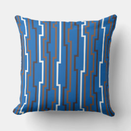 Azure Blue Zig Zag Throw Pillow Kussen