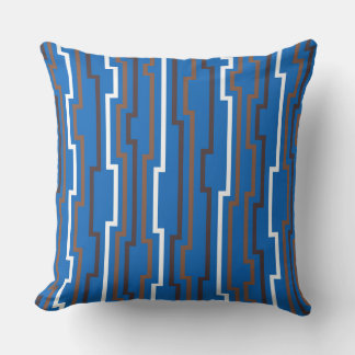 Azure Blue Zig Zag Throw Pillow Kussen